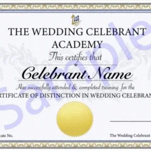 Replacement Wedding Celebrant Certificate
